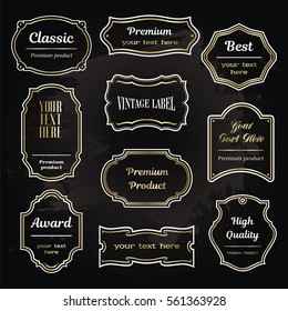 illustration of vintage design elements vector sample labels shapes set 6