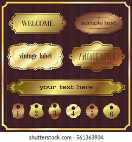 illustration of vintage design elements vector sample labels shapes set 5