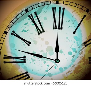 Illustration of Vintage Distressed Clock Surface Macro
