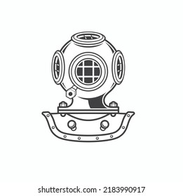 illustration of vintage diving mask, vector art.