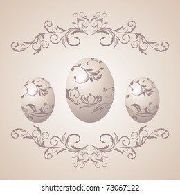 Illustration vintage Easter floral background for design  - vector