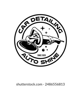 Illustration vintage emblem detailing polish car machine logo vector