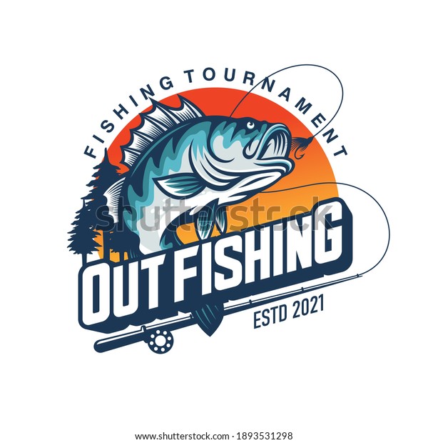 Illustration Vintage Fishing Logo Concepts Emblems Stock Vector ...