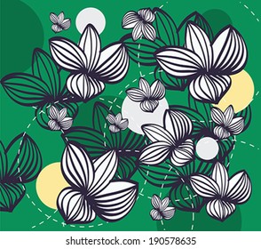 Illustration of vintage floral pattern
