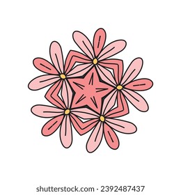 Illustration of a vintage floral pattern for seamless decoration