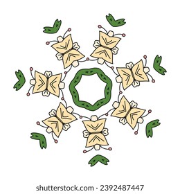 Illustration of a vintage floral pattern for seamless decoration