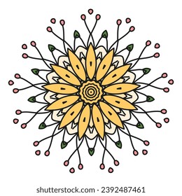 Illustration of a vintage floral pattern for seamless decoration