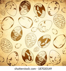 Illustration of Vintage Grunge Easter Egg Background 