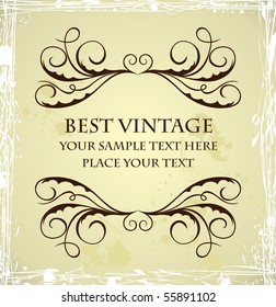Illustration of vintage grunge template. Vector