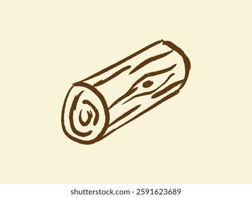 Illustration of an Vintage Handdrawn Camping Log