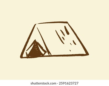 Illustration of an Vintage Handdrawn Camping Tent