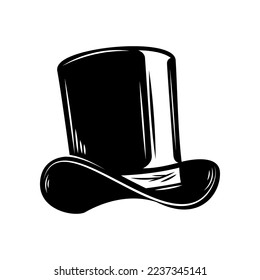 Illustration of vintage hat. Design element for logo, label, sign, poster, card. Vector illustration