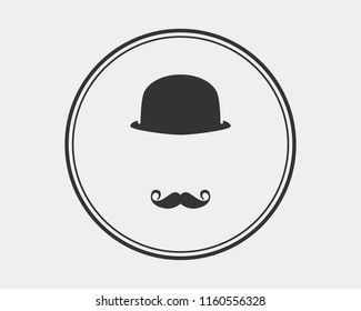 Illustration of vintage hat and mustache/men's health awareness concept, Vector EPS10