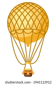 Illustration of vintage hot air balloon. Retro vehicle image.