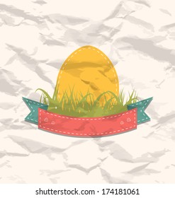 Illustration vintage label with Easter egg  - vector