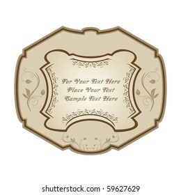 Illustration of vintage label, wine. Vector