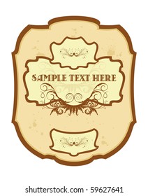 Illustration of vintage label, wine. Vector