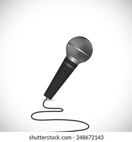 Illustration of a vintage microphone isolated on a white background.