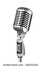illustration of Vintage Microphone on isolated white background