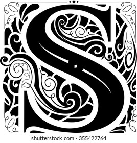 Illustration of a Vintage Monogram Featuring the Letter S