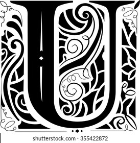 Illustration of a Vintage Monogram Featuring the Letter U