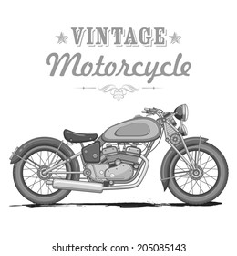 illustration of vintage motorcycle on white background