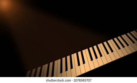 Illustration of a vintage piano keyboard with lights.