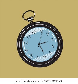 Illustration of vintage pocket watch 