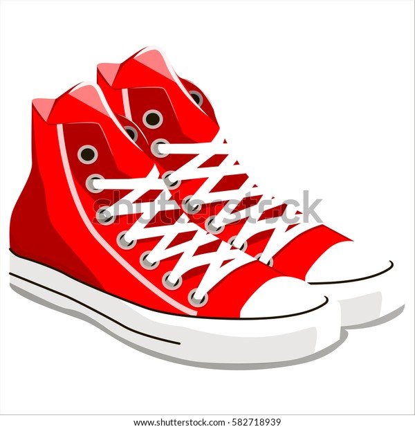 Illustration Vintage Red Shoes On White Stock Vector (Royalty Free ...