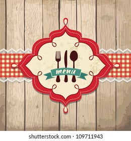  illustration of vintage retro frame with restaurant menu design