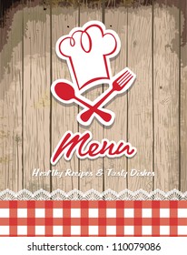 illustration of vintage retro frame with restaurant menu design