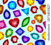 Illustration of vintage seamless pattern with gems