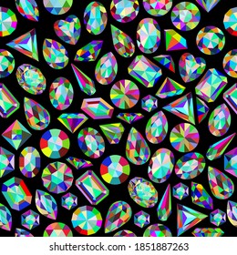 Illustration of vintage seamless pattern with gems