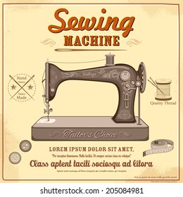 illustration of vintage sewing machine