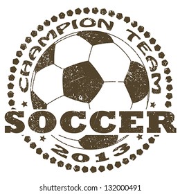 illustration of vintage soccer sport label . sports logo element