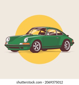 Ilustración del coche deportivo vintage 