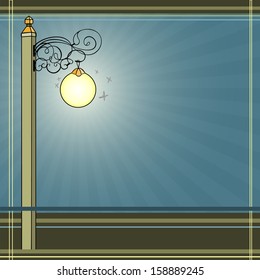 Illustration of vintage streetlight