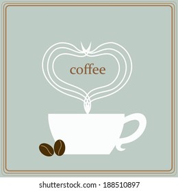 Illustration of vintage style coffee cup 