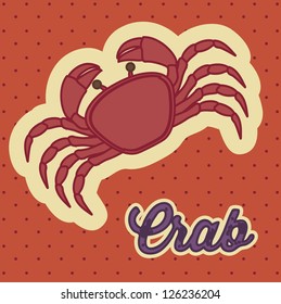 illustration of vintage style crab, seafood, shellfish, vector illustration