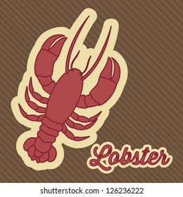 illustration of vintage style  lobster, seafood, shellfish, vector illustration