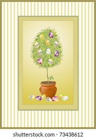 Illustration of vintage tree end eggs.