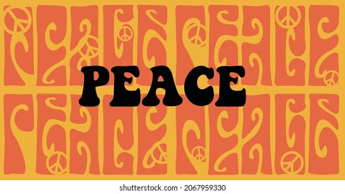 illustration of vintage vector groovy slogan print