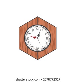 illustration of vintage wall clock, vector art.