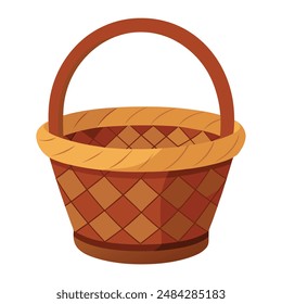 illustration of vintage weave wicker basket 