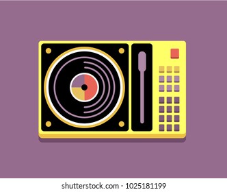 Illustration of vinyl player, dj vinyl. Vector, isolated