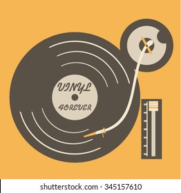 illustration of vinyl record flat