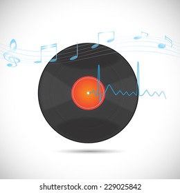 Illustration of a vinyl record isolated on a white background.