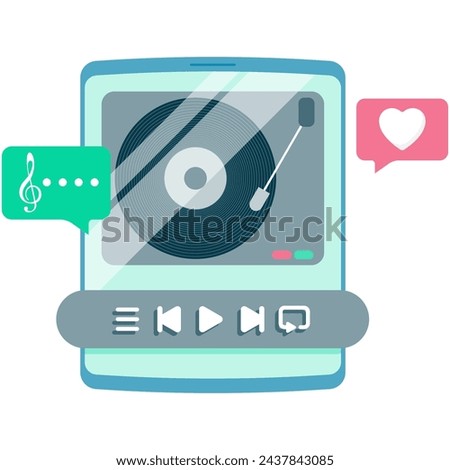 illustration of a vinyl record player