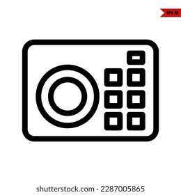 illustration of vinyl record player line icon  