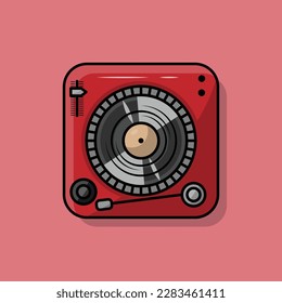 The Illustration of Vinyl Recorder Player